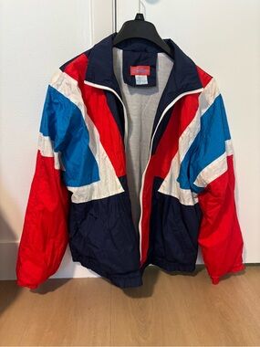 Colin Men's Vintage Windbreaker Jacket - Red / Blue / White